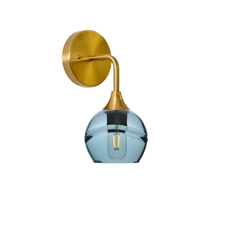 763 Interior Wall Sconce – Swell / Slate Gray / Polished Brass