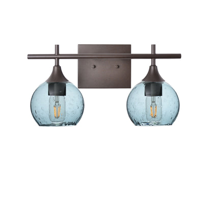 763 Lunar: 2 Light Wall Vanity-Glass-Bicycle Glass Co - Hotshop-Slate Gray-Antique Bronze-Bicycle Glass Co