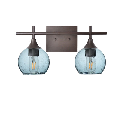 763 Lunar: 2 Light Wall Vanity-Glass-Bicycle Glass Co - Hotshop-Slate Gray-Dark Bronze-Bicycle Glass Co