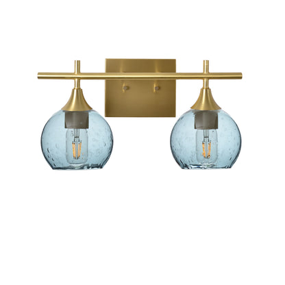 763 Lunar: 2 Light Wall Vanity-Glass-Bicycle Glass Co - Hotshop-Slate Gray-Polished Brass-Bicycle Glass Co