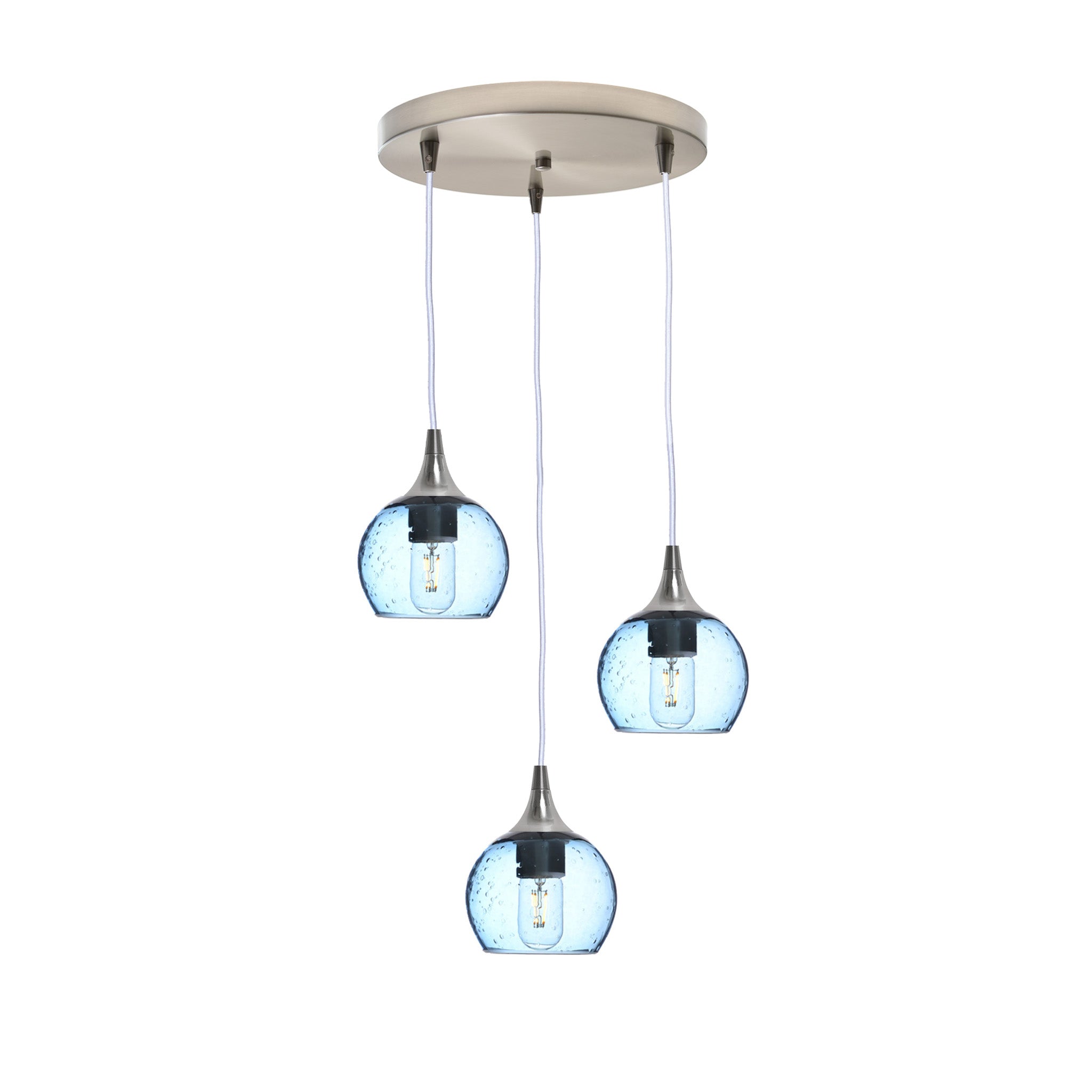 763 Lunar: 3 Pendant Cascade Chandelier – Bicycle Glass Co