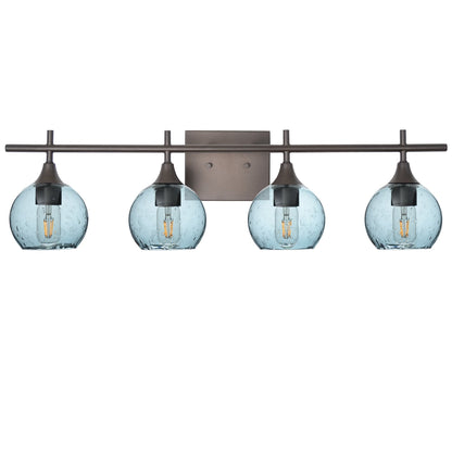 763 Lunar: 4 Light Wall Vanity-Glass-Bicycle Glass Co - Hotshop-Slate Gray-Dark Bronze-Bicycle Glass Co