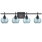 763 Lunar: 4 Light Wall Vanity-Glass-Bicycle Glass Co - Hotshop-Slate Gray-Matte Black-Bicycle Glass Co