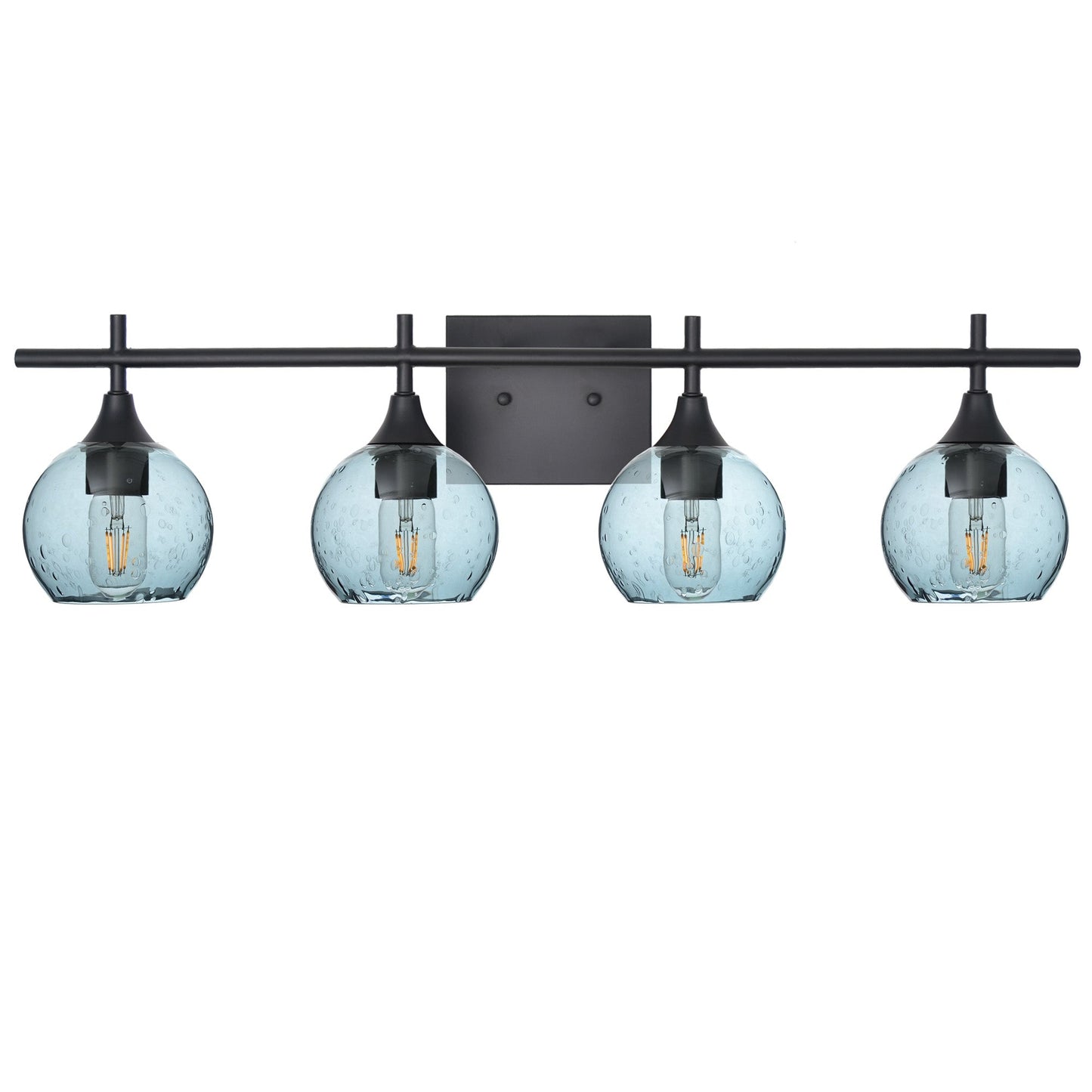 763 Lunar: 4 Light Wall Vanity-Glass-Bicycle Glass Co - Hotshop-Slate Gray-Matte Black-Bicycle Glass Co