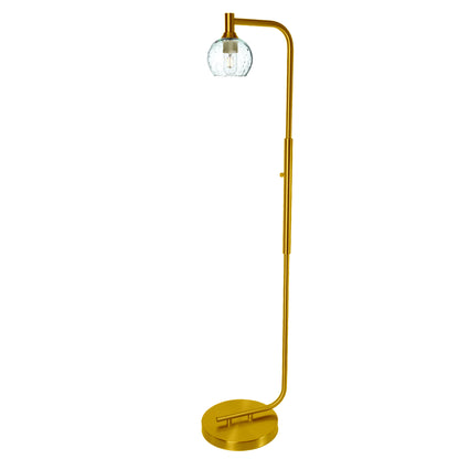 763 Lunar: Floor Lamp-Glass-Bicycle Glass Co - Hotshop-Golden Amber-Brushed Nickel-Bicycle Glass Co