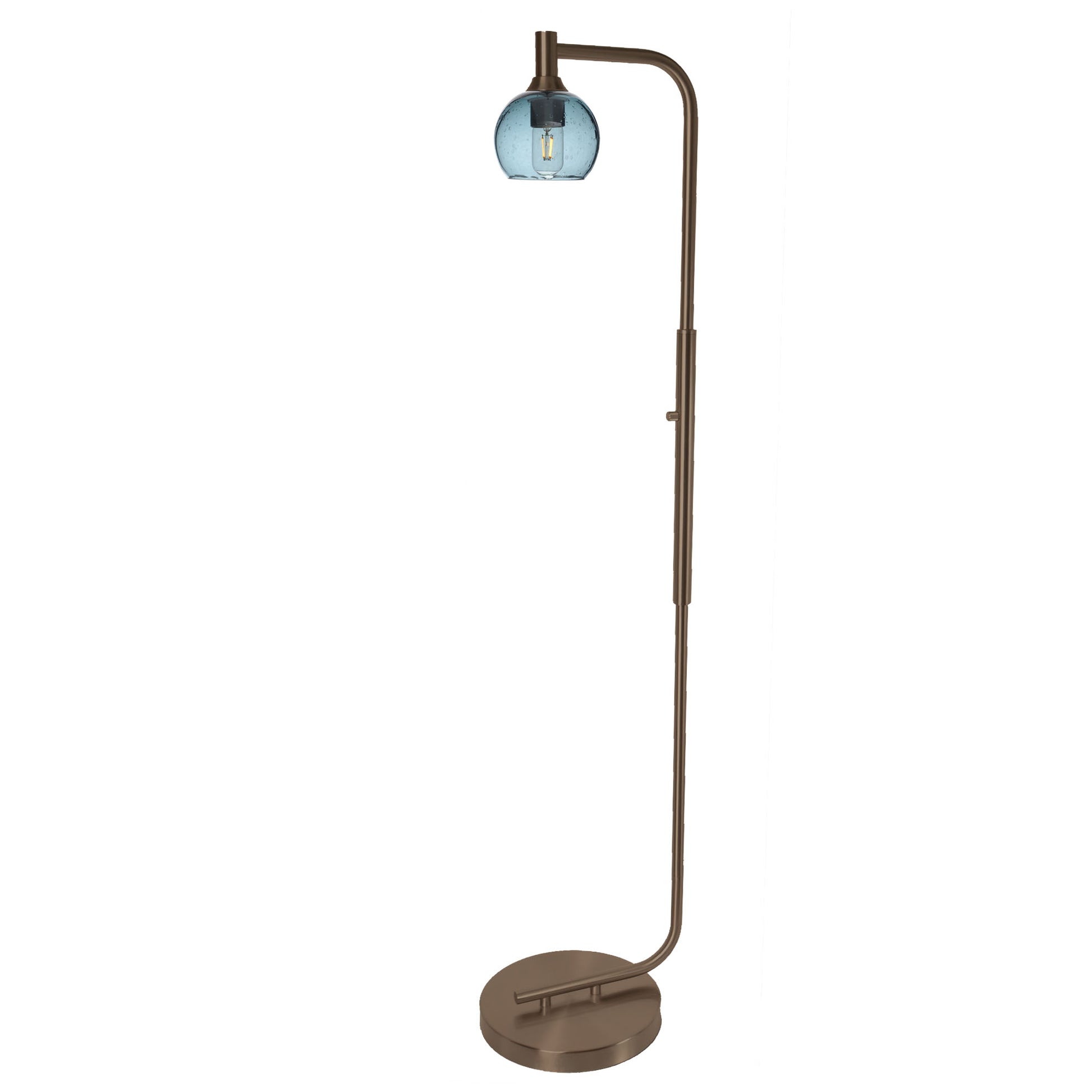 763 Lunar: Floor Lamp-Glass-Bicycle Glass Co - Hotshop-Golden Amber-Brushed Nickel-Bicycle Glass Co