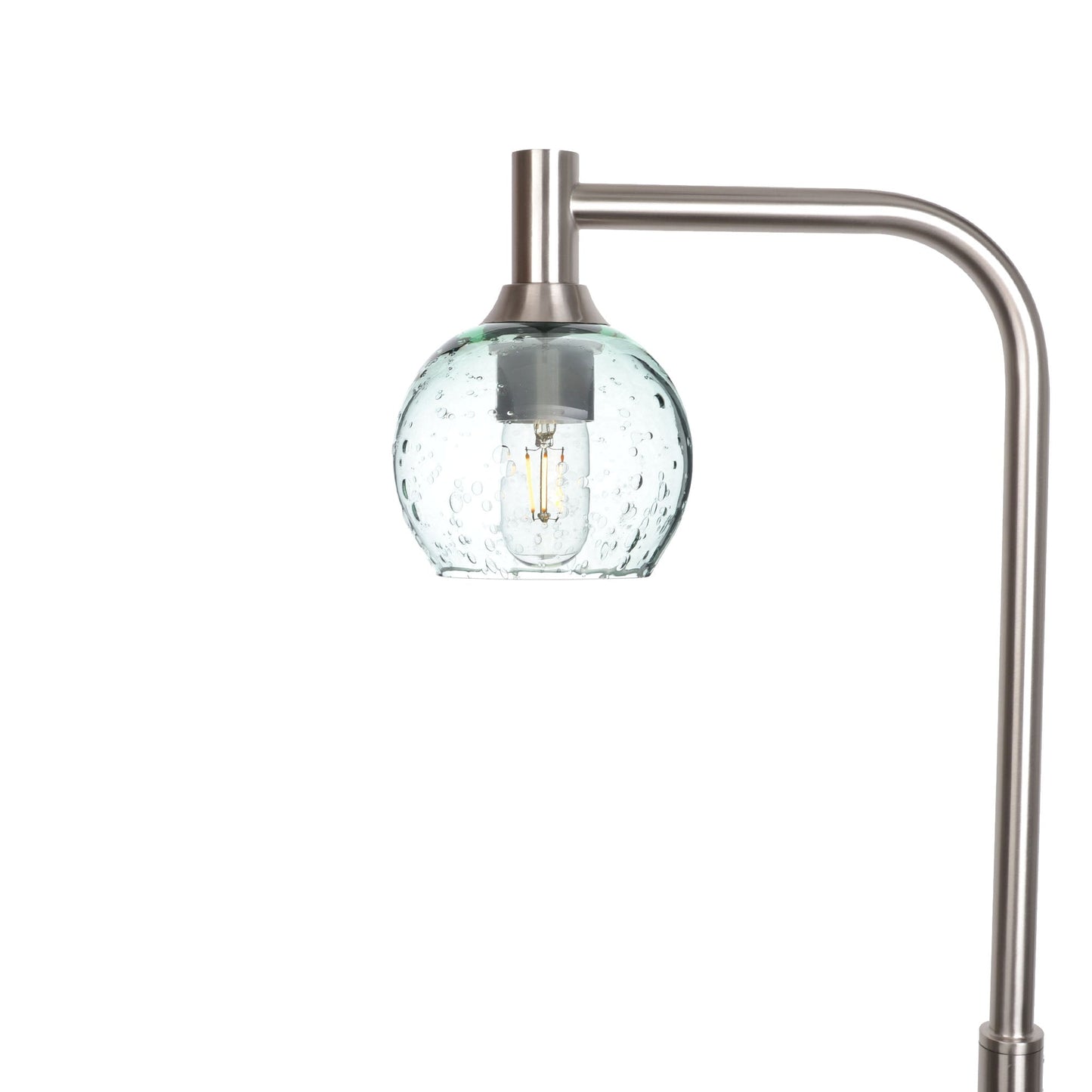 763 Lunar: Floor Lamp-Glass-Bicycle Glass Co - Hotshop-Eco Clear-Brushed Nickel-Bicycle Glass Co