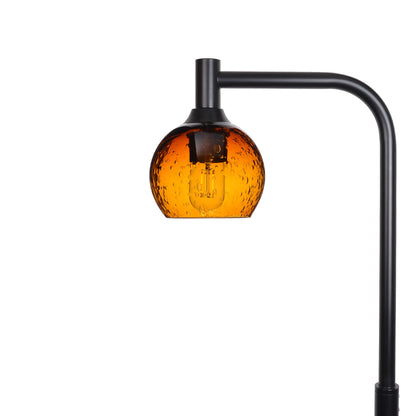 763 Lunar: Floor Lamp-Glass-Bicycle Glass Co - Hotshop-Golden Amber-Matte Black-Bicycle Glass Co