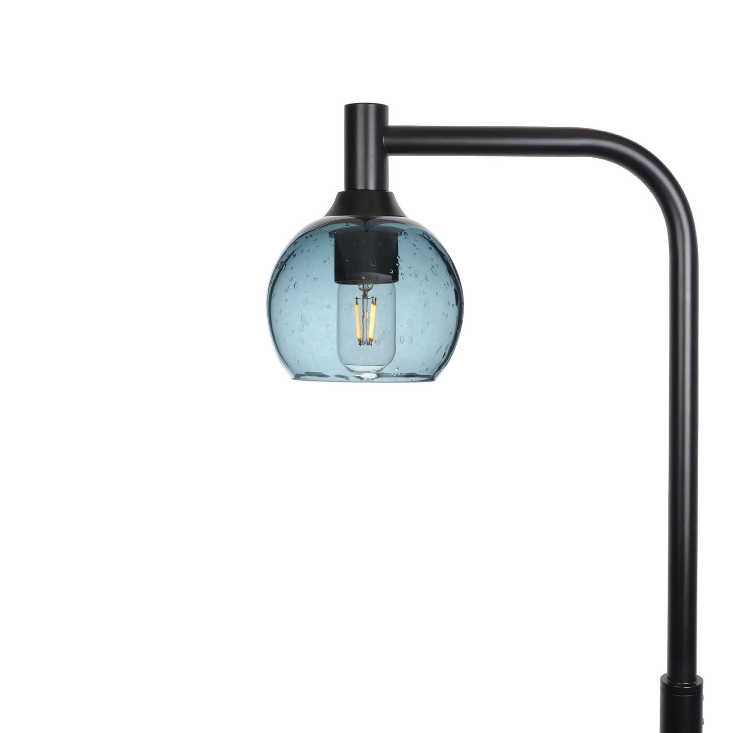 763 Lunar: Floor Lamp-Glass-Bicycle Glass Co - Hotshop-Slate Gray-Brushed Nickel-Bicycle Glass Co