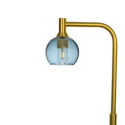 763 Lunar: Floor Lamp-Glass-Bicycle Glass Co - Hotshop-Slate Gray-Polished Brass-Bicycle Glass Co