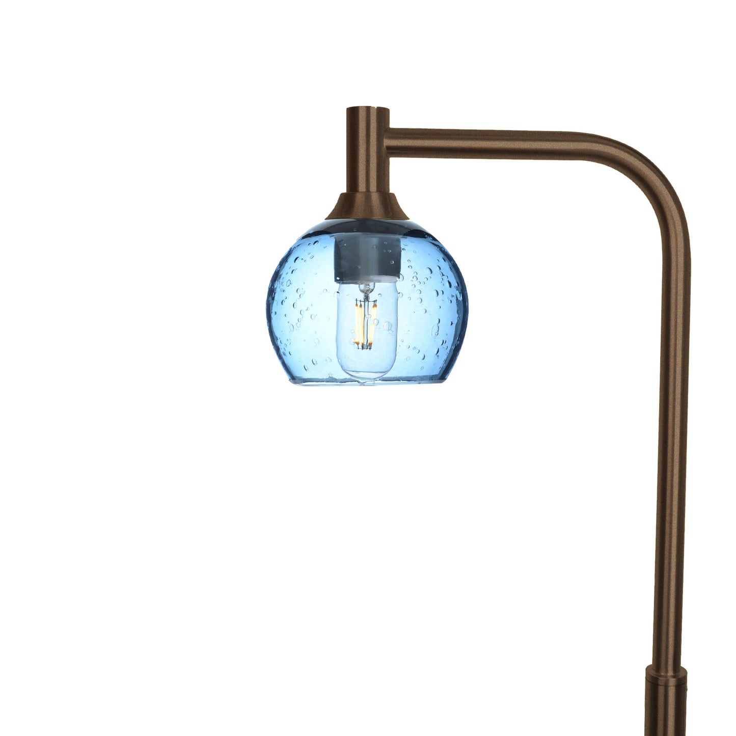 763 Lunar: Floor Lamp-Glass-Bicycle Glass Co - Hotshop-Steel Blue-Antique Bronze-Bicycle Glass Co