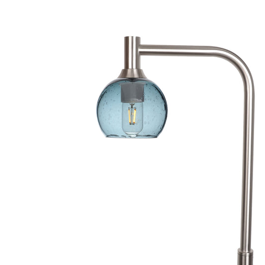 763 Lunar: Floor Lamp-Glass-Bicycle Glass Co - Hotshop-Golden Amber-Brushed Nickel-Bicycle Glass Co