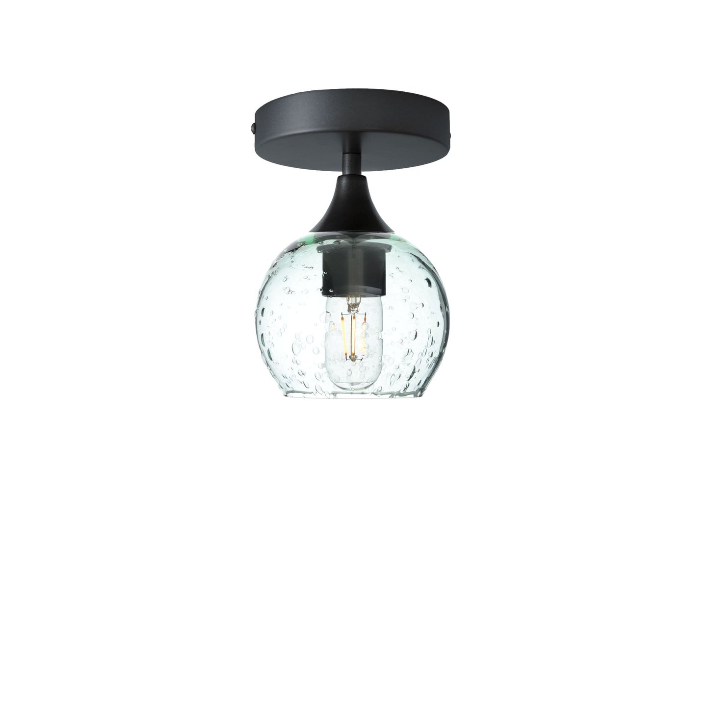 763 Lunar: Semi Flush Light-Glass-Bicycle Glass Co-Eco Clear-Antique Bronze-Bicycle Glass Co