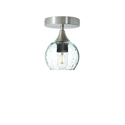 763 Lunar: Semi Flush Light-Glass-Bicycle Glass Co-Eco Clear-Brushed Nickel-Bicycle Glass Co