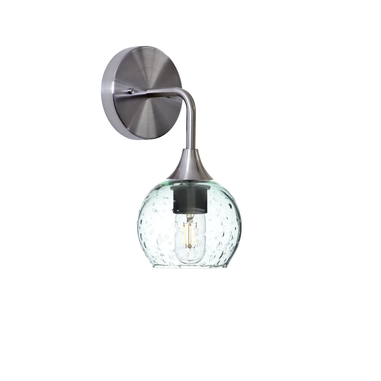 763 Lunar: Wall Sconce-Glass-Bicycle Glass Co - Hotshop-Eco Clear-Brushed Nickel-Bicycle Glass Co