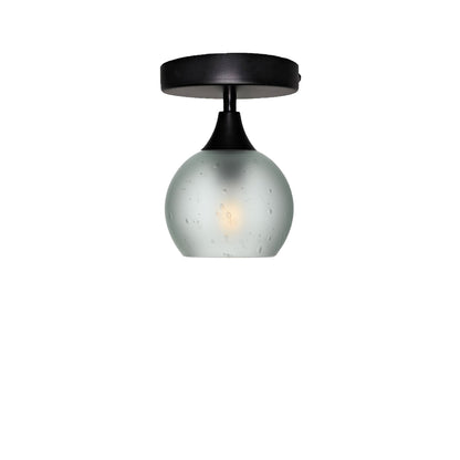 763 Semi-Flush-Bicycle Glass Co - Hotshop-Celestial-Eco Clear-Matte Black-Bicycle Glass Co