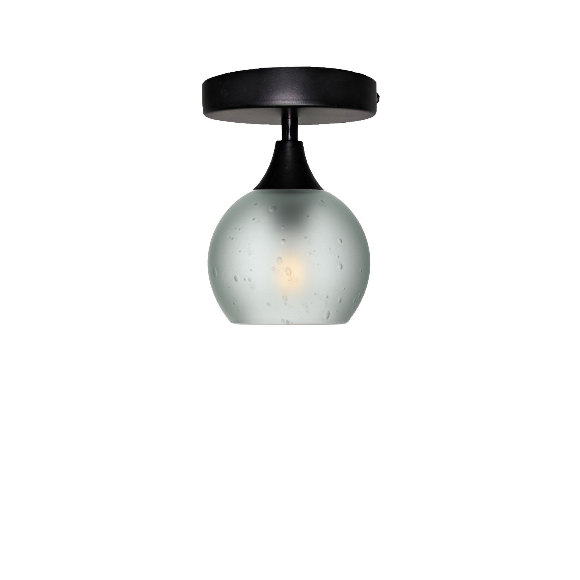 763 Semi-Flush-Bicycle Glass Co - Hotshop-Celestial-Eco Clear-Matte Black-Bicycle Glass Co