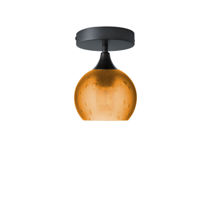 763 Semi-Flush-Bicycle Glass Co - Hotshop-Celestial-Golden Amber-Antique Bronze-Bicycle Glass Co