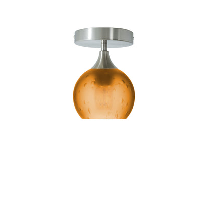 763 Semi-Flush-Bicycle Glass Co - Hotshop-Celestial-Golden Amber-Brushed Nickel-Bicycle Glass Co