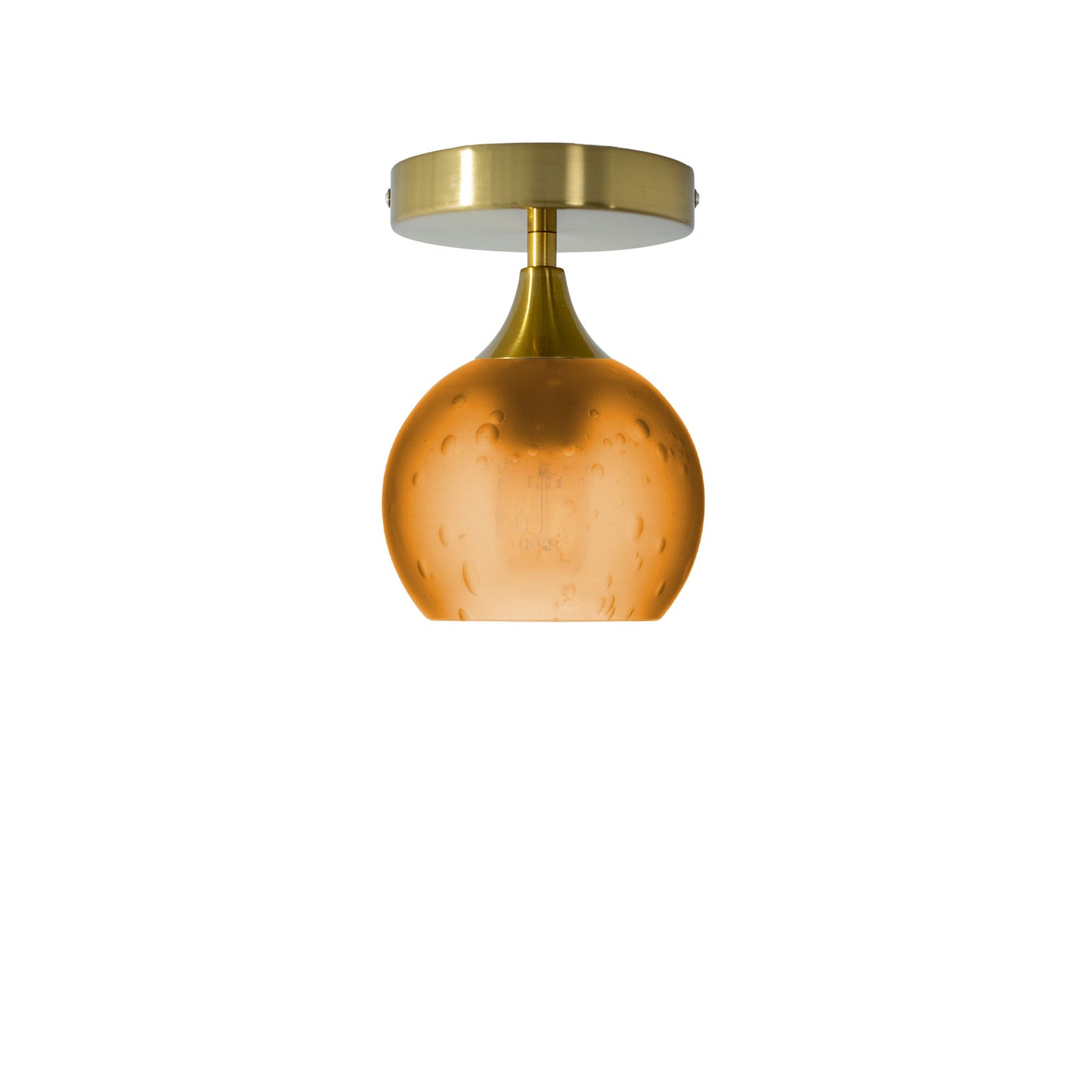 763 Semi-Flush-Bicycle Glass Co - Hotshop-Celestial-Golden Amber-Polished Brass-Bicycle Glass Co