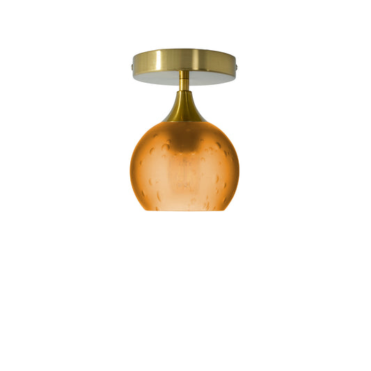 763 Semi-Flush-Bicycle Glass Co - Hotshop-Celestial-Golden Amber-Polished Brass-Bicycle Glass Co