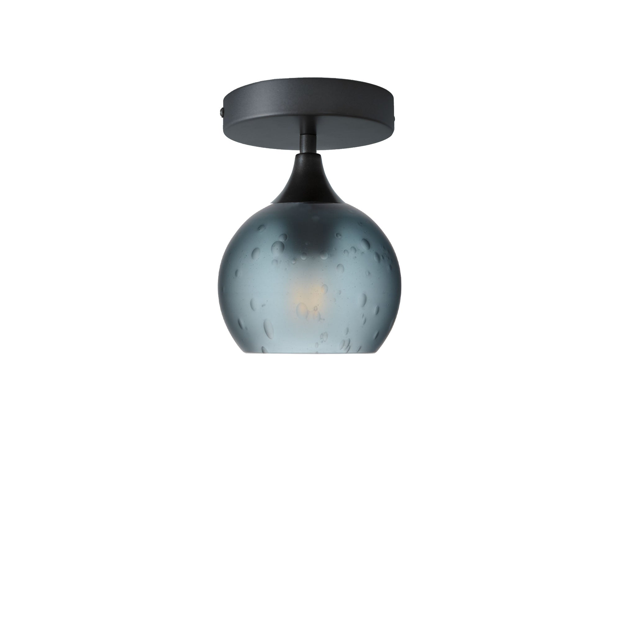 763 Semi-Flush-Bicycle Glass Co - Hotshop-Celestial-Slate Gray-Antique Bronze-Bicycle Glass Co