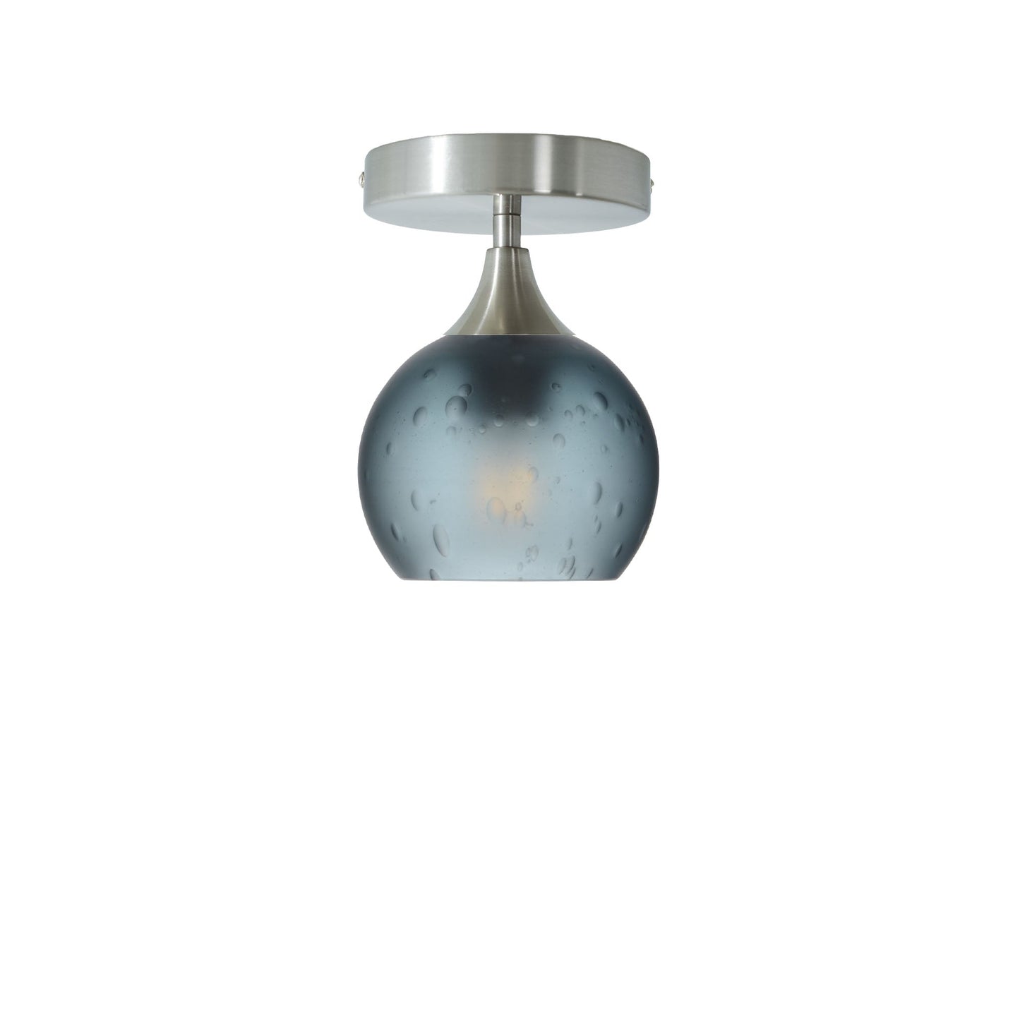 763 Semi-Flush-Bicycle Glass Co - Hotshop-Celestial-Slate Gray-Brushed Nickel-Bicycle Glass Co