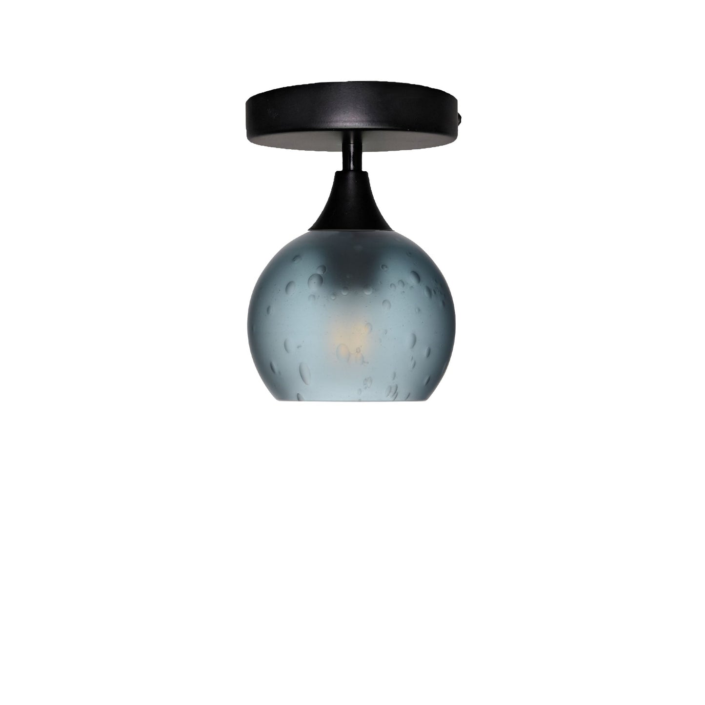 763 Semi-Flush-Bicycle Glass Co - Hotshop-Celestial-Slate Gray-Matte Black-Bicycle Glass Co