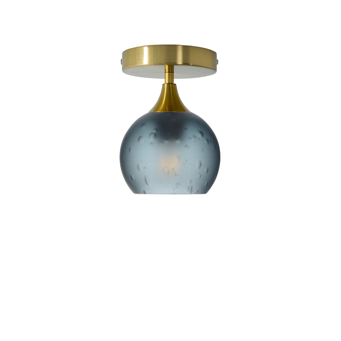 763 Semi-Flush-Bicycle Glass Co - Hotshop-Celestial-Slate Gray-Polished Brass-Bicycle Glass Co