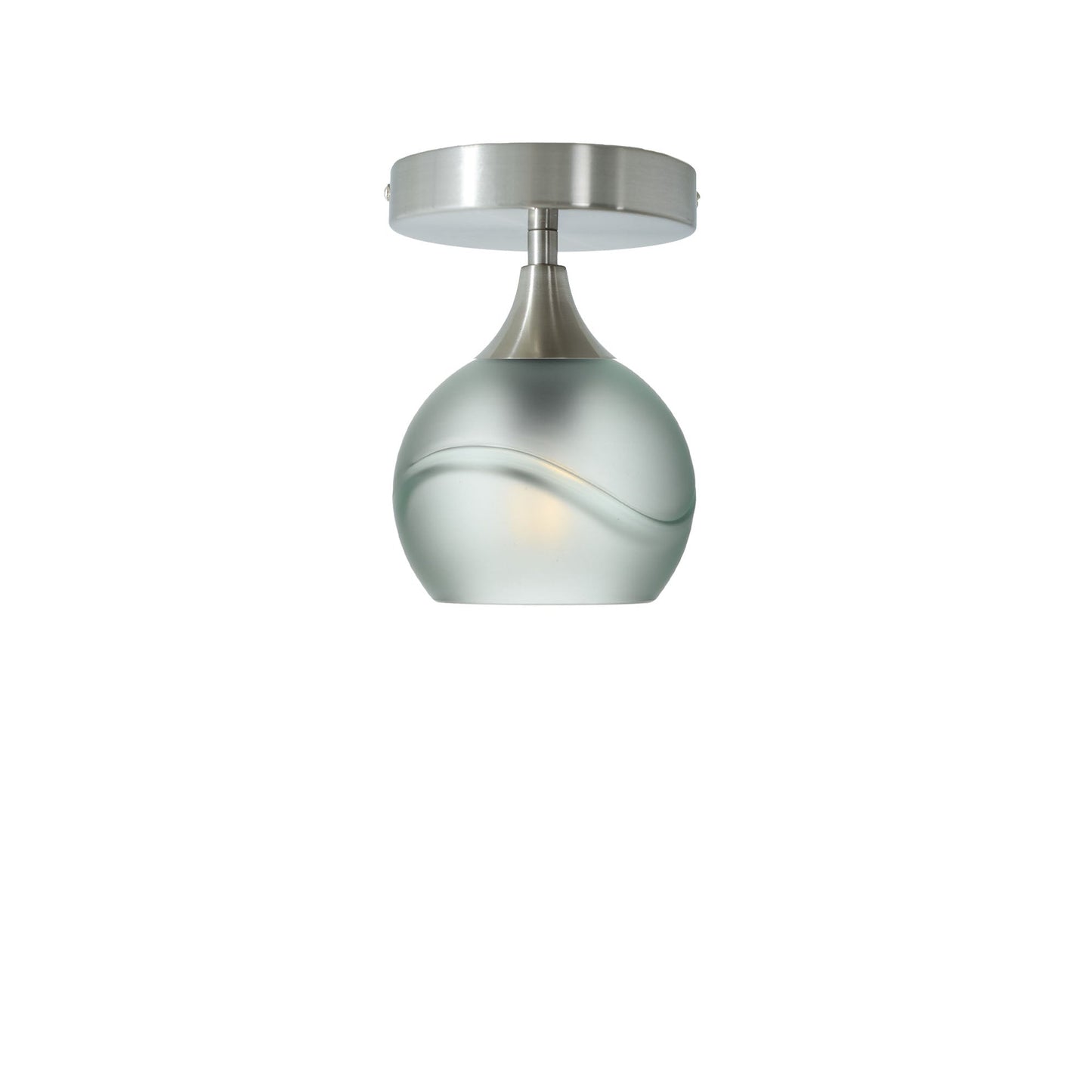 763 Semi-Flush-Bicycle Glass Co - Hotshop-Glacial-Eco Clear-Brushed Nickel-Bicycle Glass Co