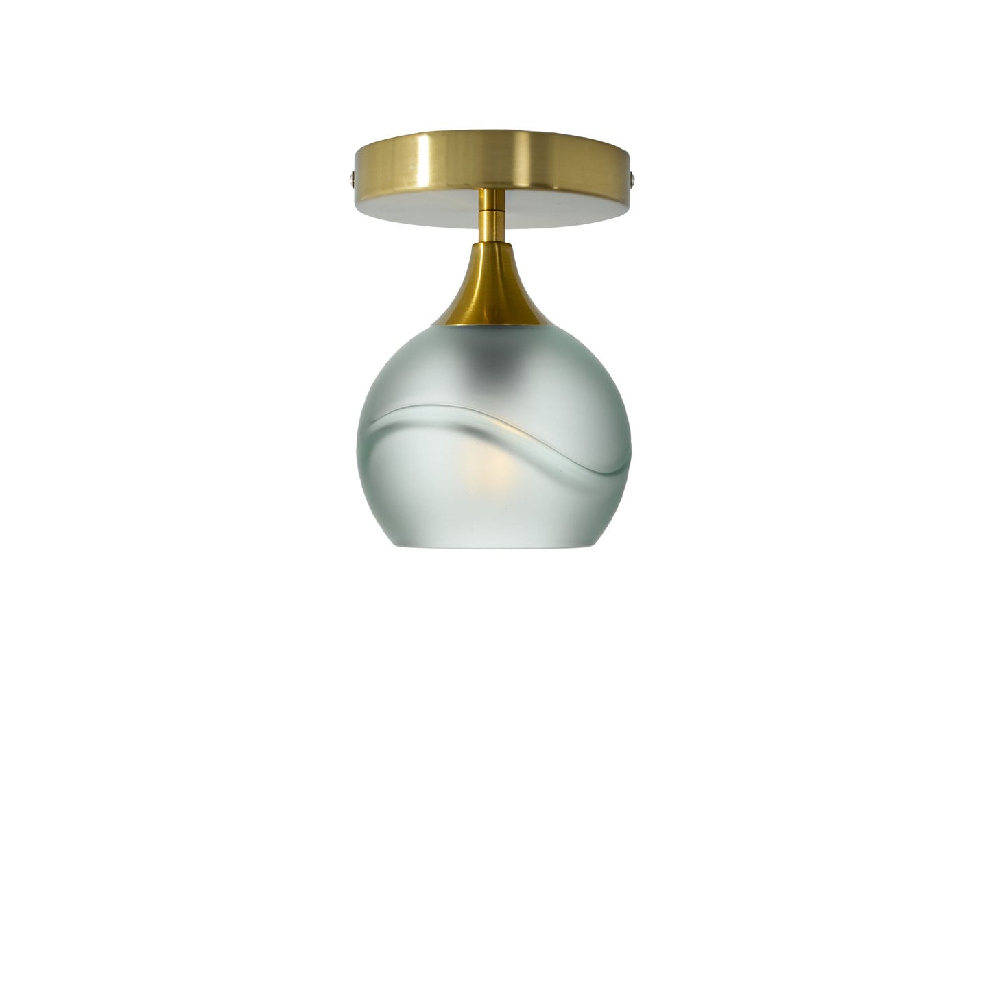 763 Semi-Flush-Bicycle Glass Co - Hotshop-Glacial-Eco Clear-Polished Brass-Bicycle Glass Co
