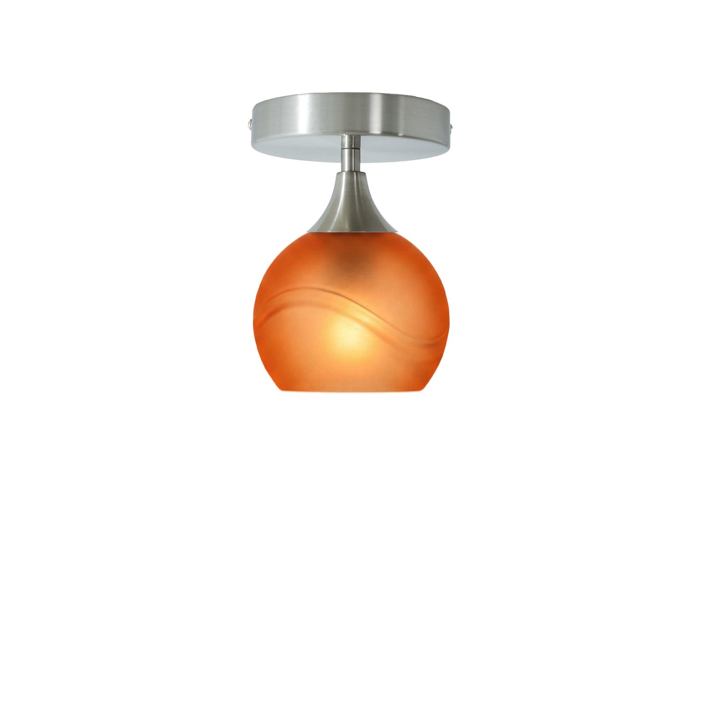 763 Semi-Flush-Bicycle Glass Co - Hotshop-Glacial-Golden Amber-Brushed Nickel-Bicycle Glass Co