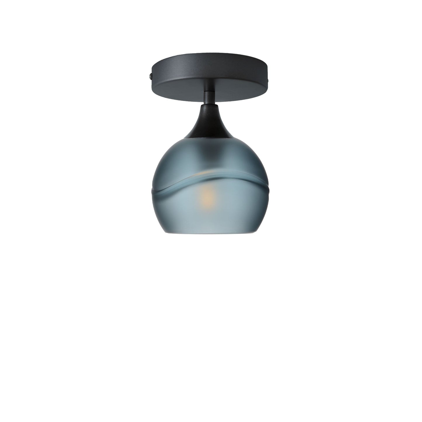 763 Semi-Flush-Bicycle Glass Co - Hotshop-Glacial-Slate Gray-Antique Bronze-Bicycle Glass Co