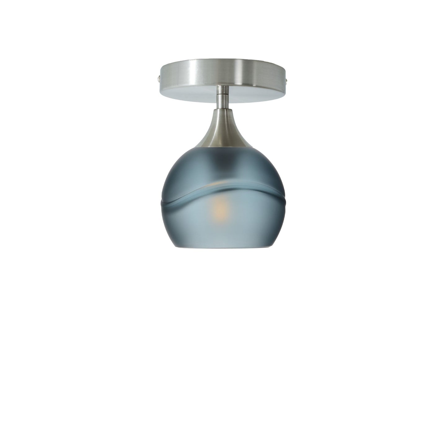 763 Semi-Flush-Bicycle Glass Co - Hotshop-Glacial-Slate Gray-Brushed Nickel-Bicycle Glass Co