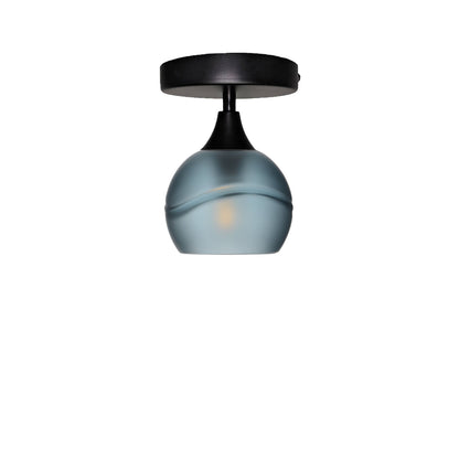 763 Semi-Flush-Bicycle Glass Co - Hotshop-Glacial-Slate Gray-Matte Black-Bicycle Glass Co