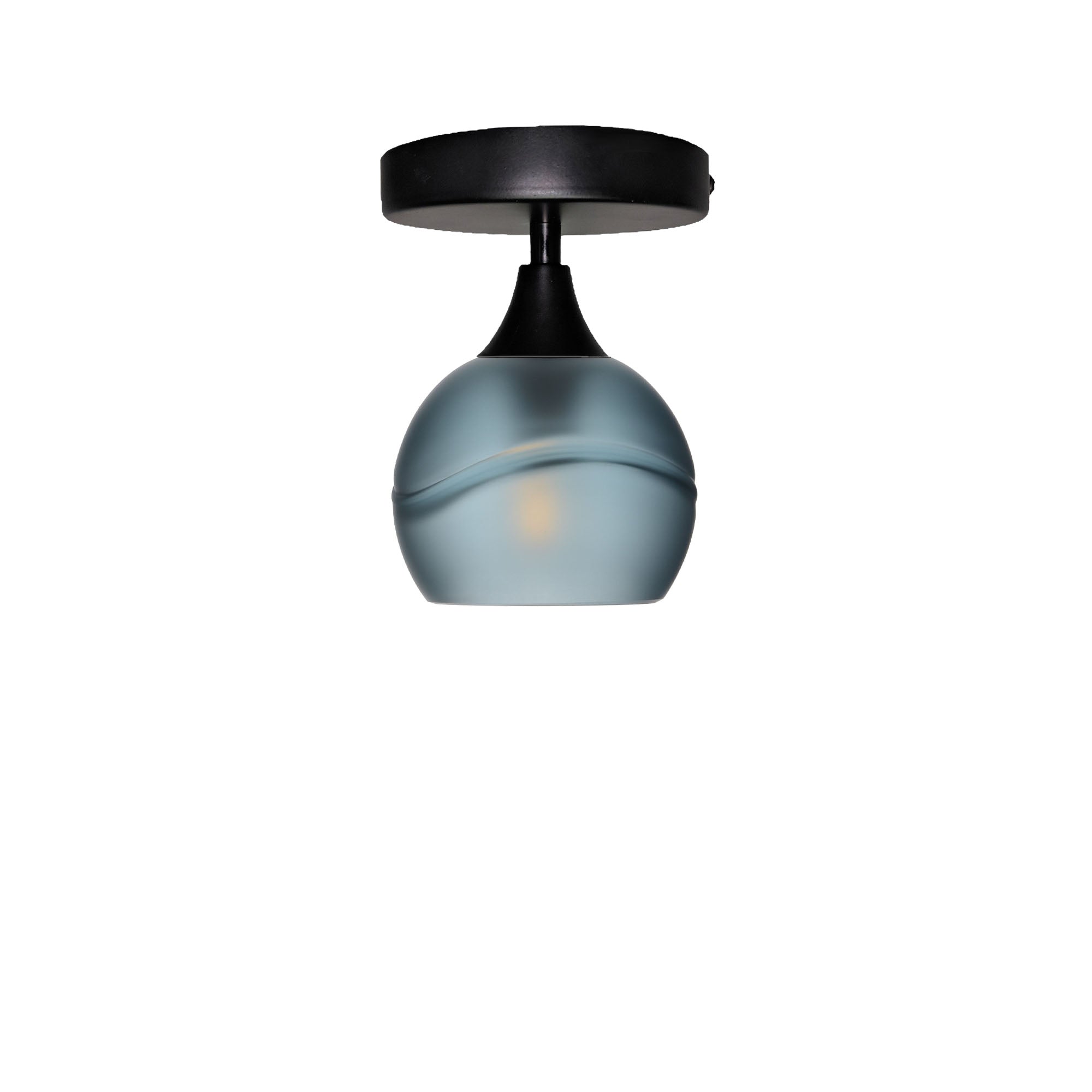 763 Semi-Flush-Bicycle Glass Co - Hotshop-Glacial-Slate Gray-Matte Black-Bicycle Glass Co