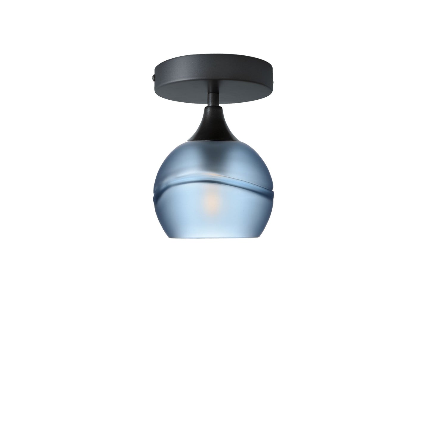763 Semi-Flush-Bicycle Glass Co - Hotshop-Glacial-Steel Blue-Antique Bronze-Bicycle Glass Co