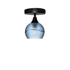 763 Semi-Flush-Bicycle Glass Co - Hotshop-Glacial-Steel Blue-Matte Black-Bicycle Glass Co