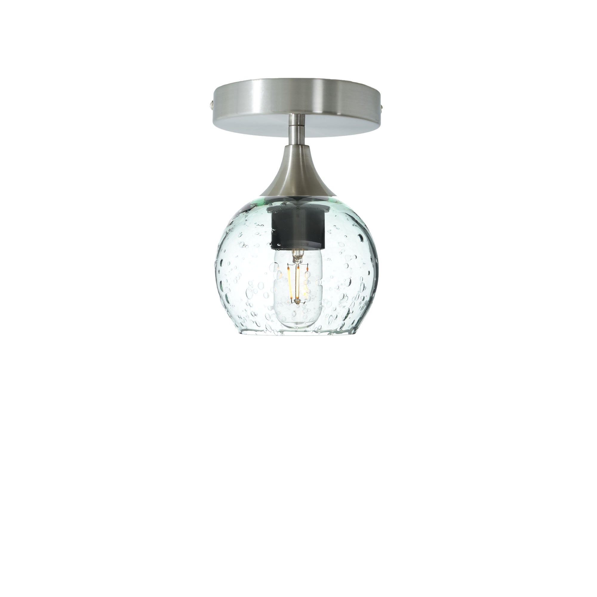 763 Semi-Flush-Bicycle Glass Co - Hotshop-Lunar-Eco Clear-Brushed Nickel-Bicycle Glass Co