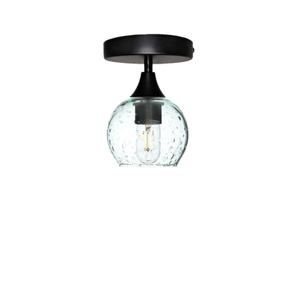 763 Semi-Flush-Bicycle Glass Co - Hotshop-Lunar-Eco Clear-Matte Black-Bicycle Glass Co