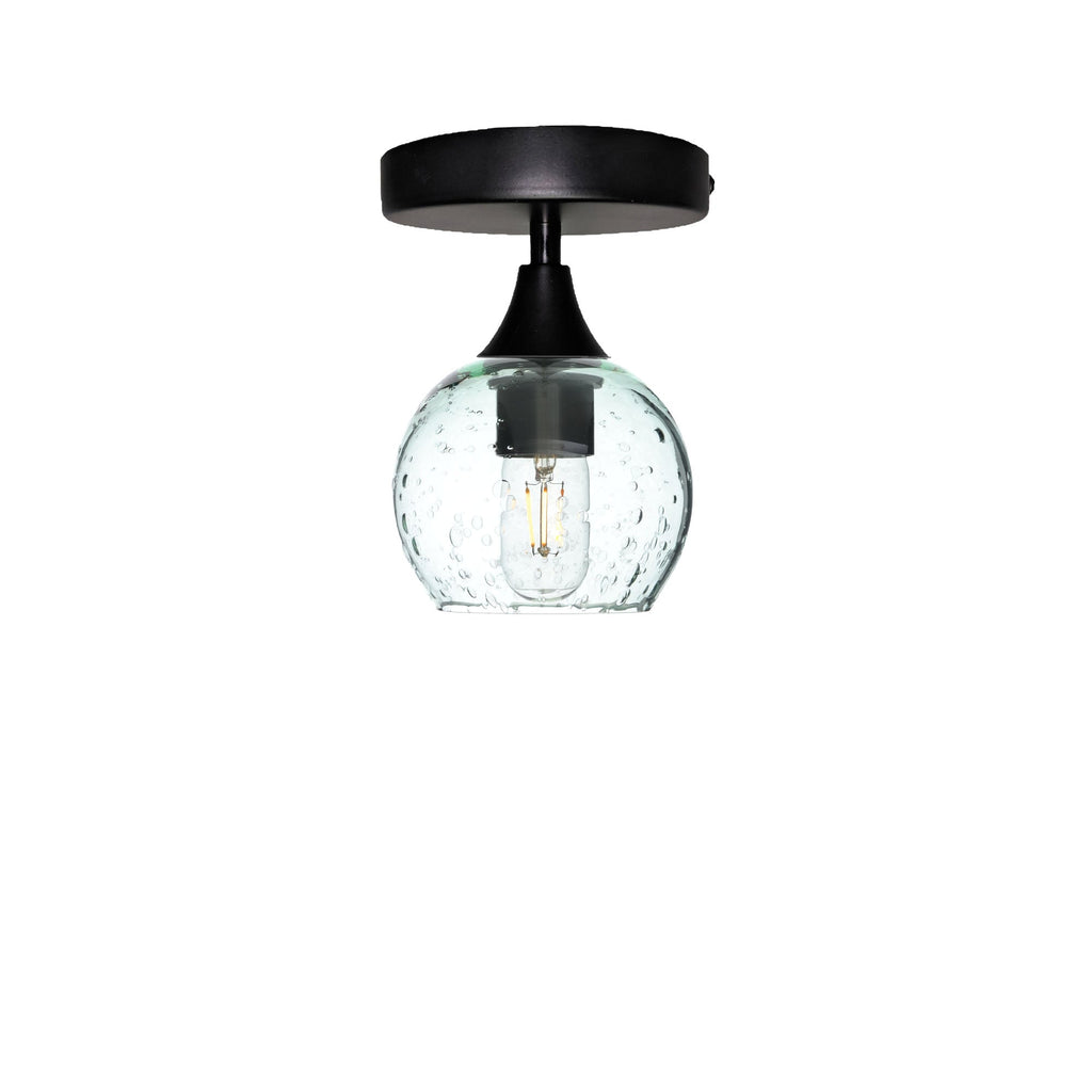 763 Semi-Flush-Bicycle Glass Co - Hotshop-Lunar-Eco Clear-Matte Black-Bicycle Glass Co