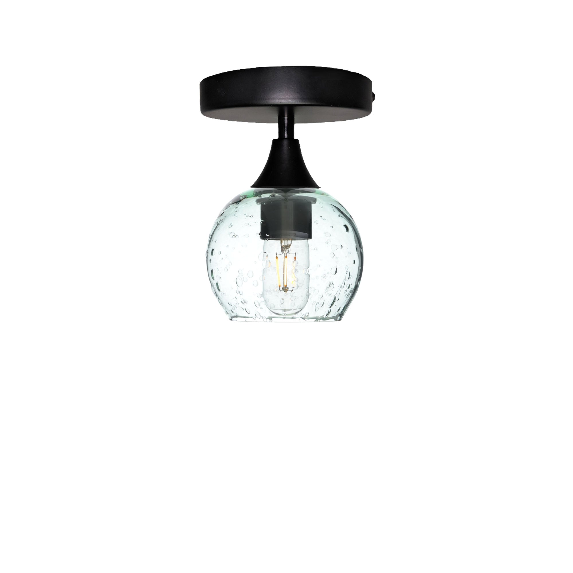 763 Semi-Flush-Bicycle Glass Co - Hotshop-Lunar-Eco Clear-Matte Black-Bicycle Glass Co