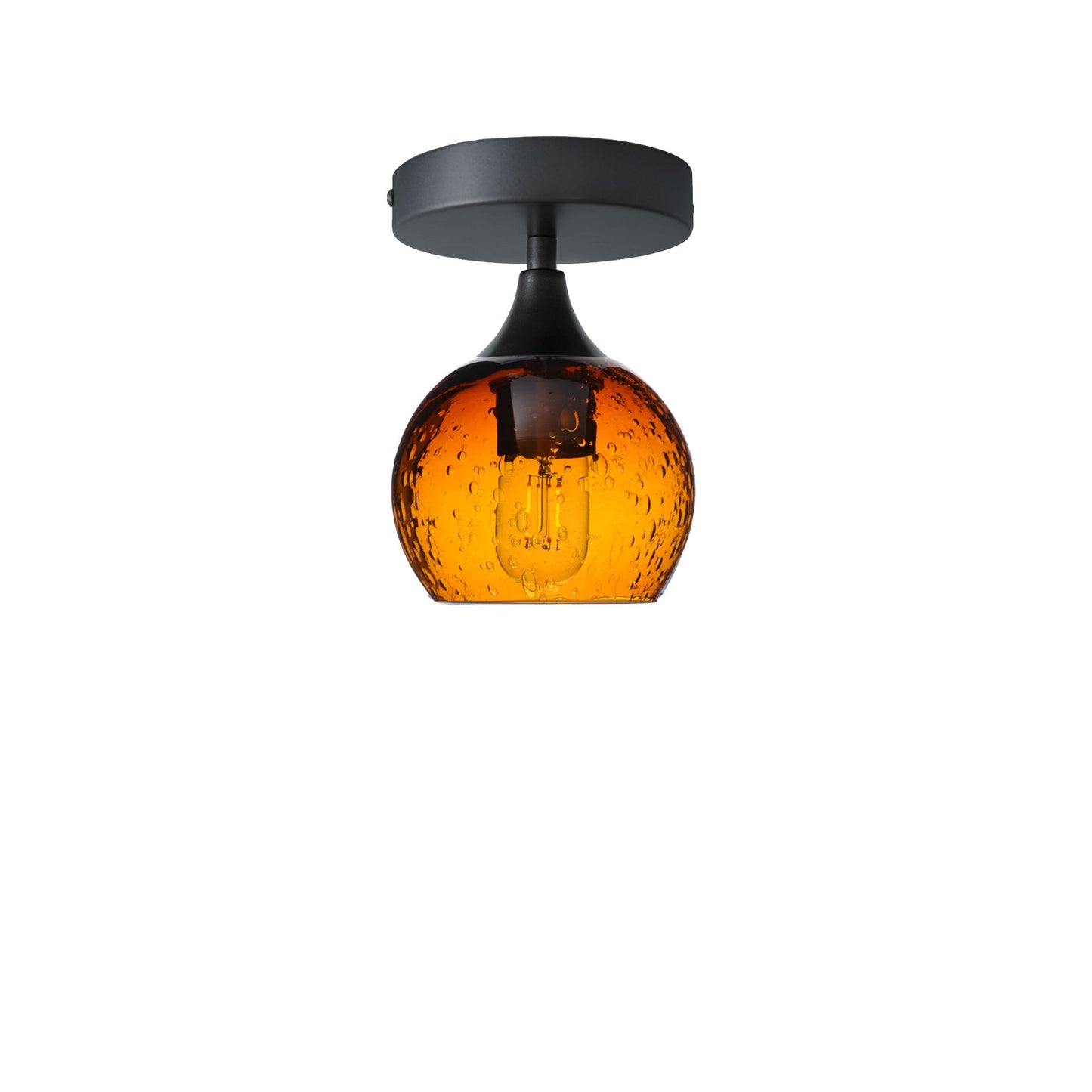 763 Semi-Flush-Bicycle Glass Co - Hotshop-Lunar-Golden Amber-Antique Bronze-Bicycle Glass Co