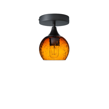 763 Semi-Flush-Bicycle Glass Co - Hotshop-Lunar-Golden Amber-Antique Bronze-Bicycle Glass Co