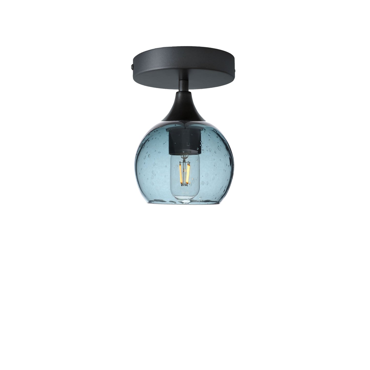 763 Semi-Flush-Bicycle Glass Co - Hotshop-Lunar-Slate Gray-Antique Bronze-Bicycle Glass Co