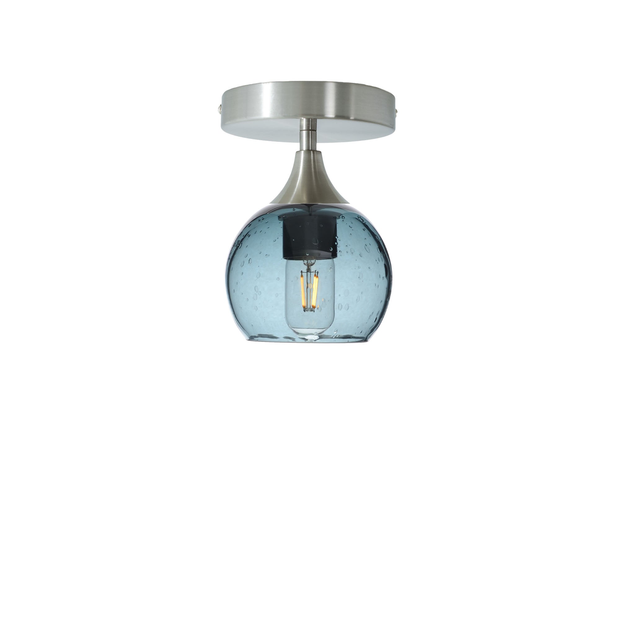 763 Semi-Flush-Bicycle Glass Co - Hotshop-Lunar-Slate Gray-Brushed Nickel-Bicycle Glass Co