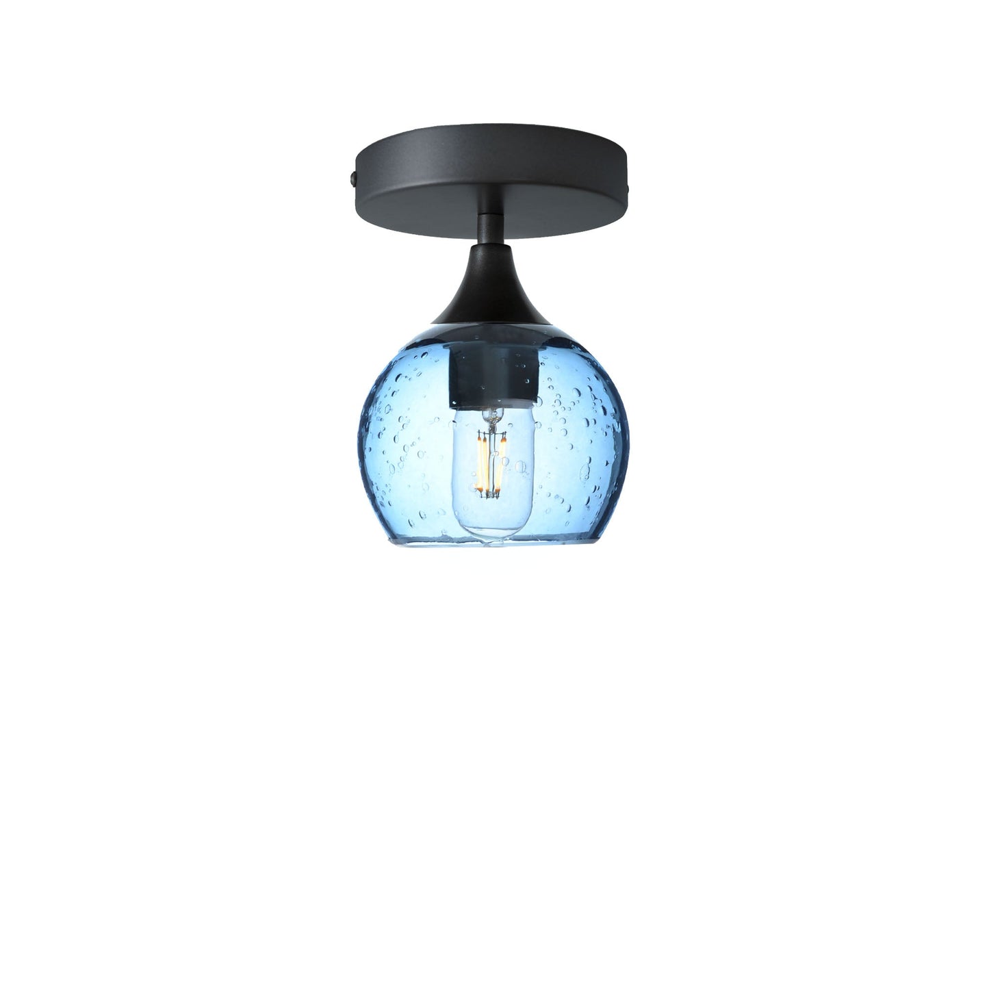 763 Semi-Flush-Bicycle Glass Co - Hotshop-Lunar-Steel Blue-Antique Bronze-Bicycle Glass Co