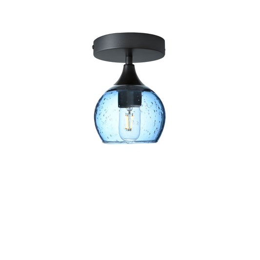 763 Semi-Flush-Bicycle Glass Co - Hotshop-Lunar-Steel Blue-Antique Bronze-Bicycle Glass Co