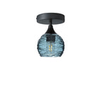 763 Semi-Flush-Bicycle Glass Co - Hotshop-Spun-Slate Gray-Antique Bronze-Bicycle Glass Co