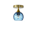 763 Semi-Flush-Bicycle Glass Co - Hotshop-Spun-Steel Blue-Polished Brass-Bicycle Glass Co